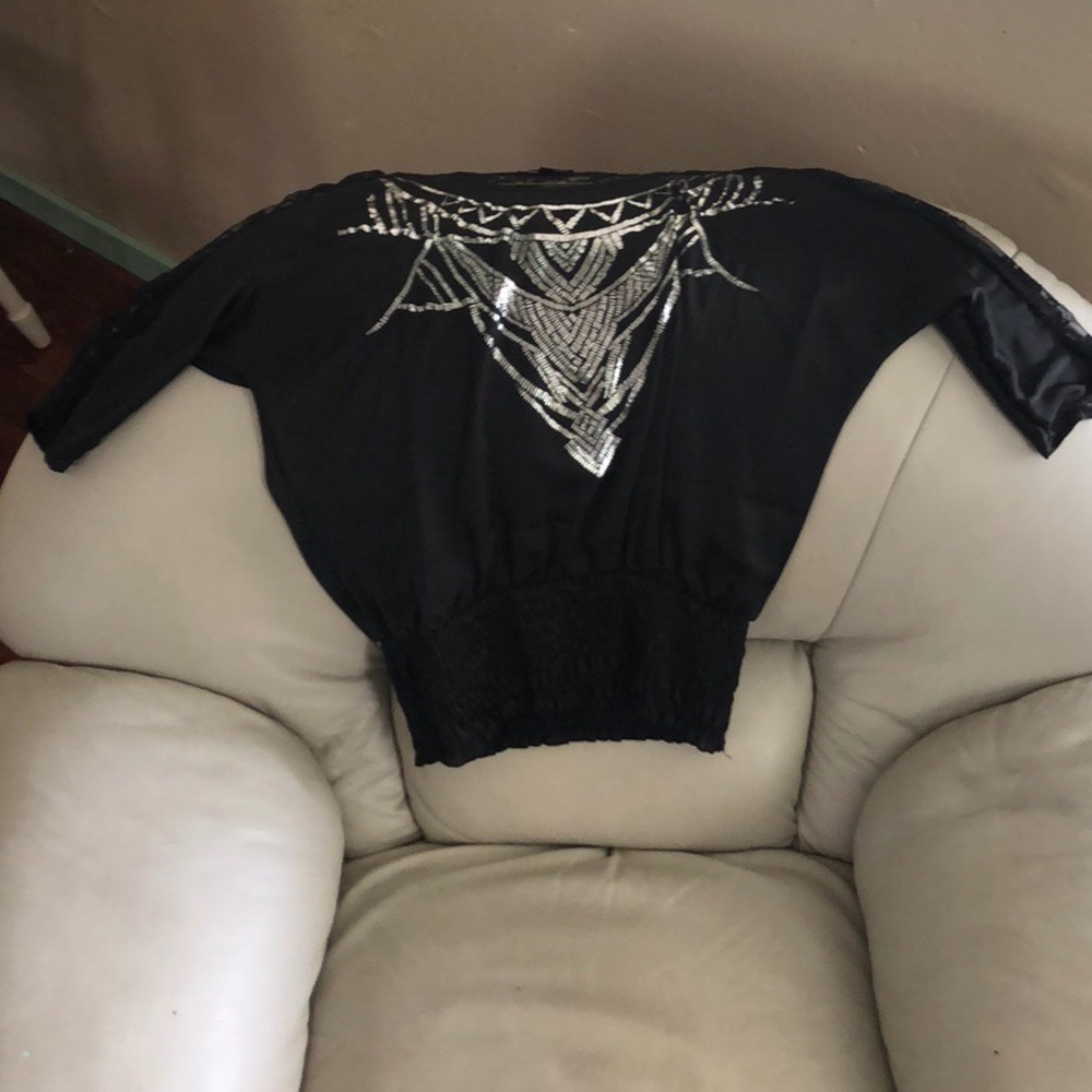 Black Blouse w/ silver detail